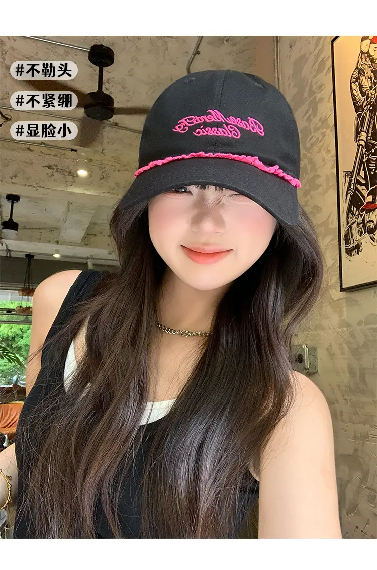 Sweet Cool Spicy Girl Baseball Cap Black Pink Duckbill Sunshade — feature 4