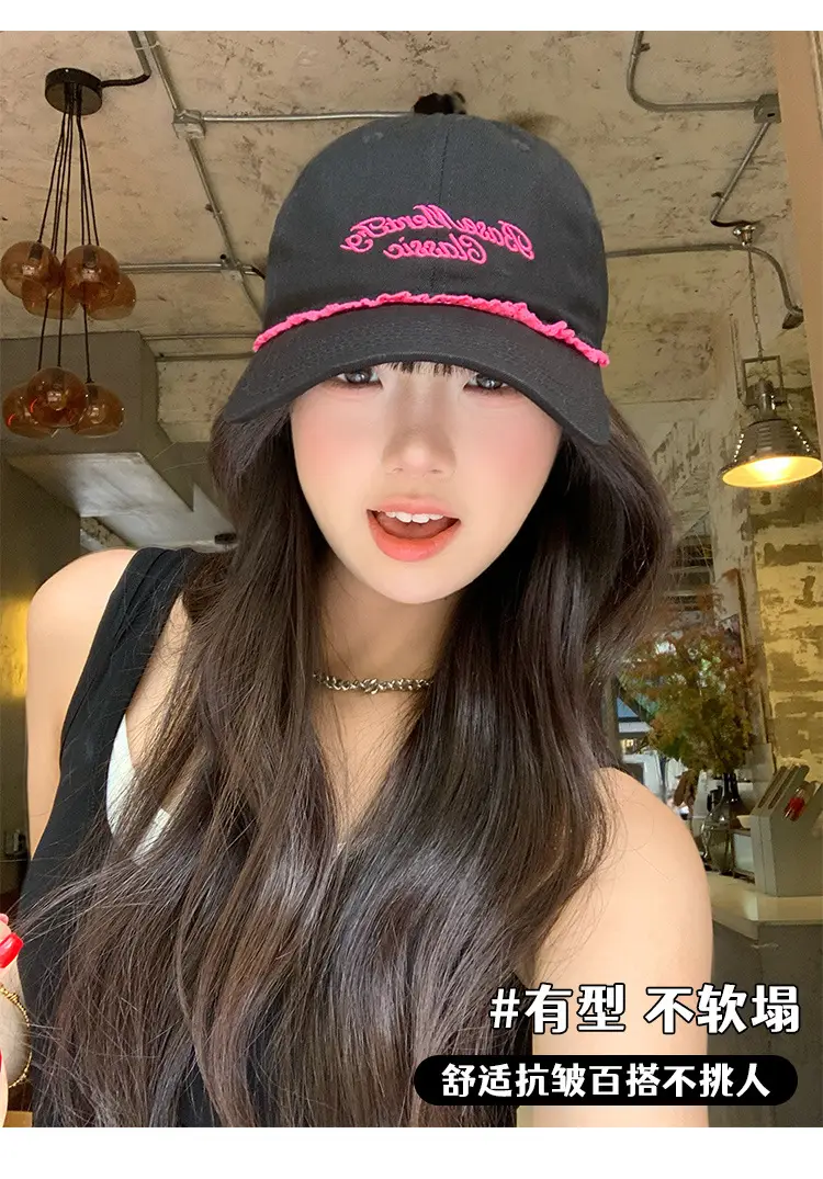 Sweet Cool Spicy Girl Baseball Cap Black Pink Duckbill Sunshade — feature 5