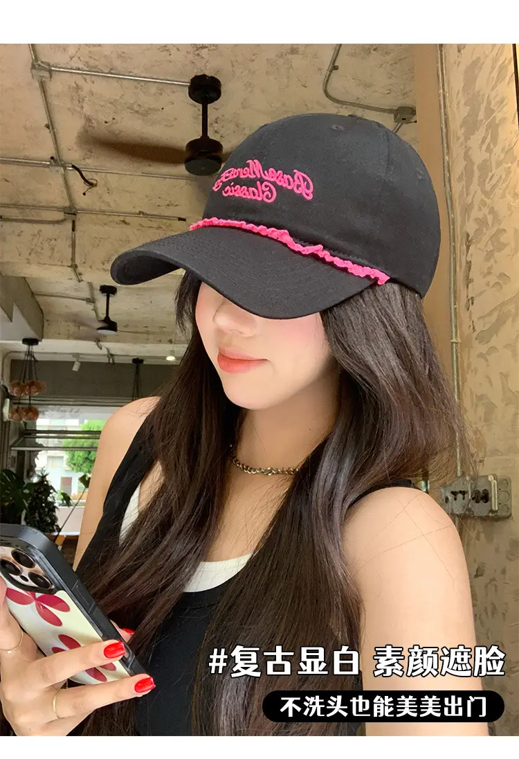 Sweet Cool Spicy Girl Baseball Cap Black Pink Duckbill Sunshade — feature 6