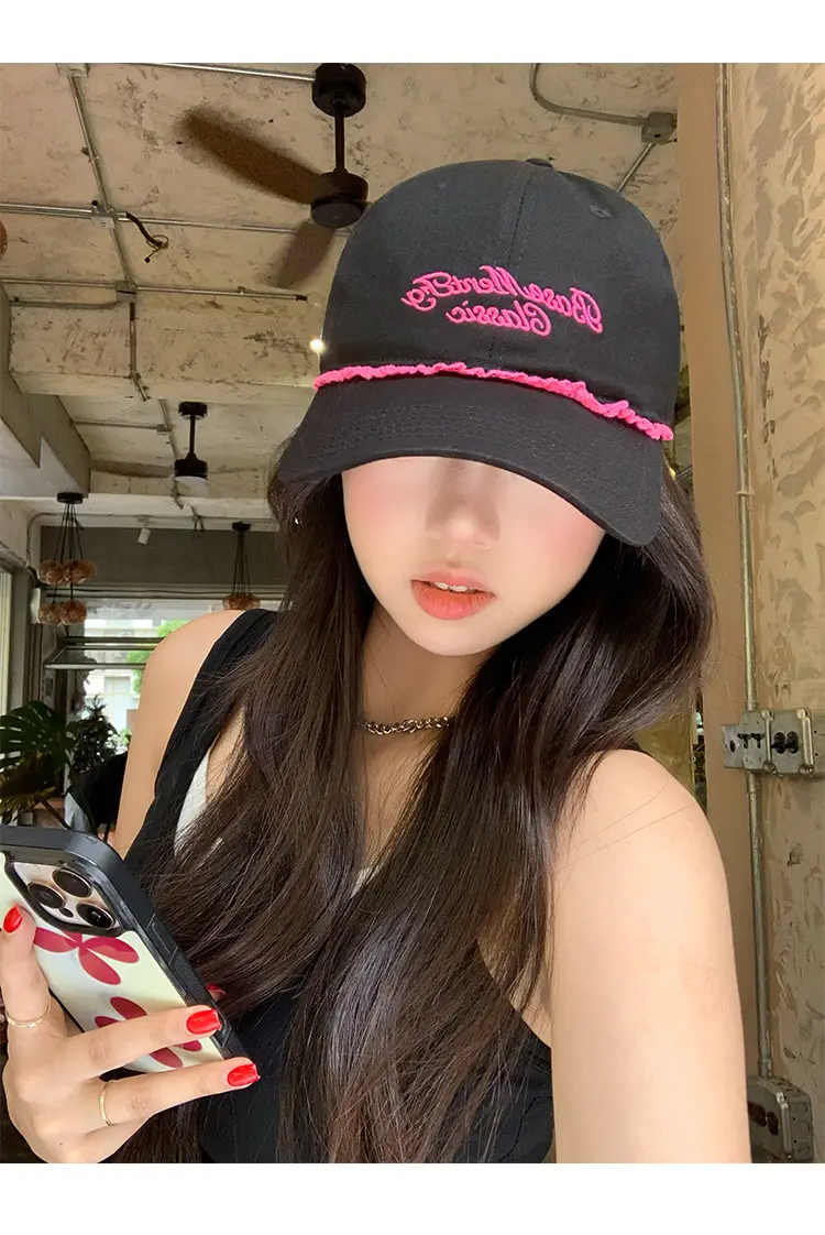 Sweet Cool Spicy Girl Baseball Cap Black Pink Duckbill Sunshade — feature 7