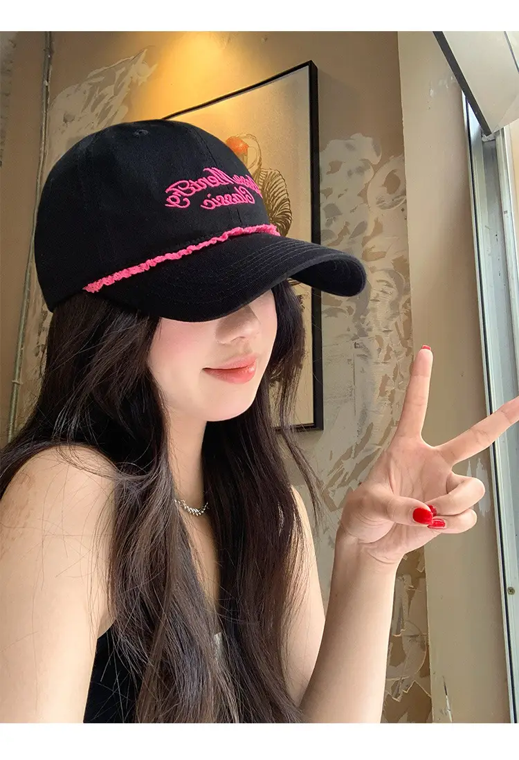 Sweet Cool Spicy Girl Baseball Cap Black Pink Duckbill Sunshade — feature 8