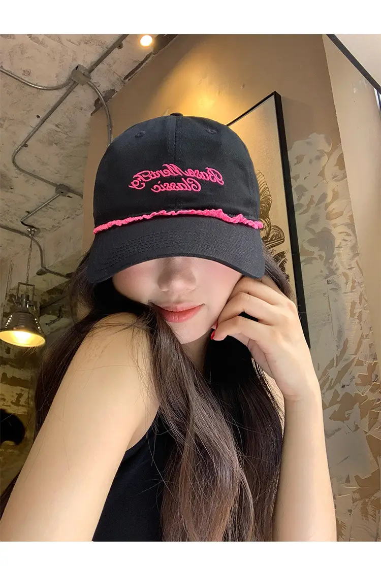 Sweet Cool Spicy Girl Baseball Cap Black Pink Duckbill Sunshade — feature 9