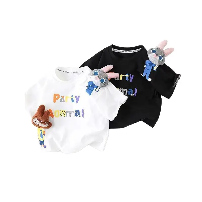 Boys Party Cartoon T-Shirt Black 2026