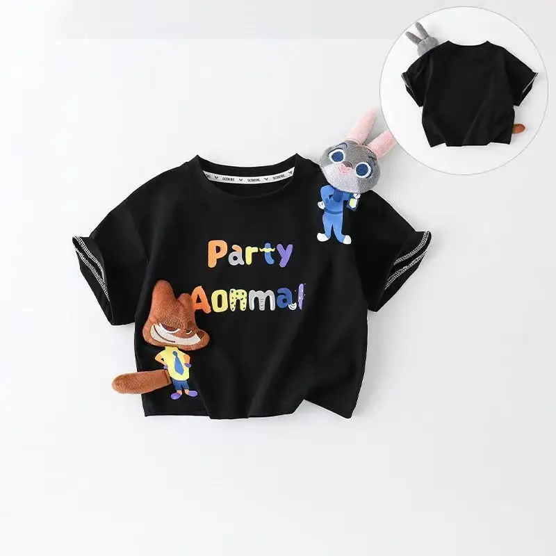 Boys Party Cartoon T-Shirt Black 2026