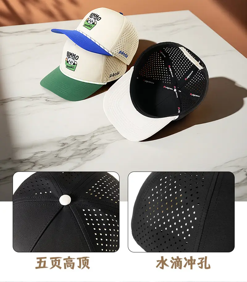 Summer Cartoon Duck Cap Green White Breathable 5-Page Top — feature 11