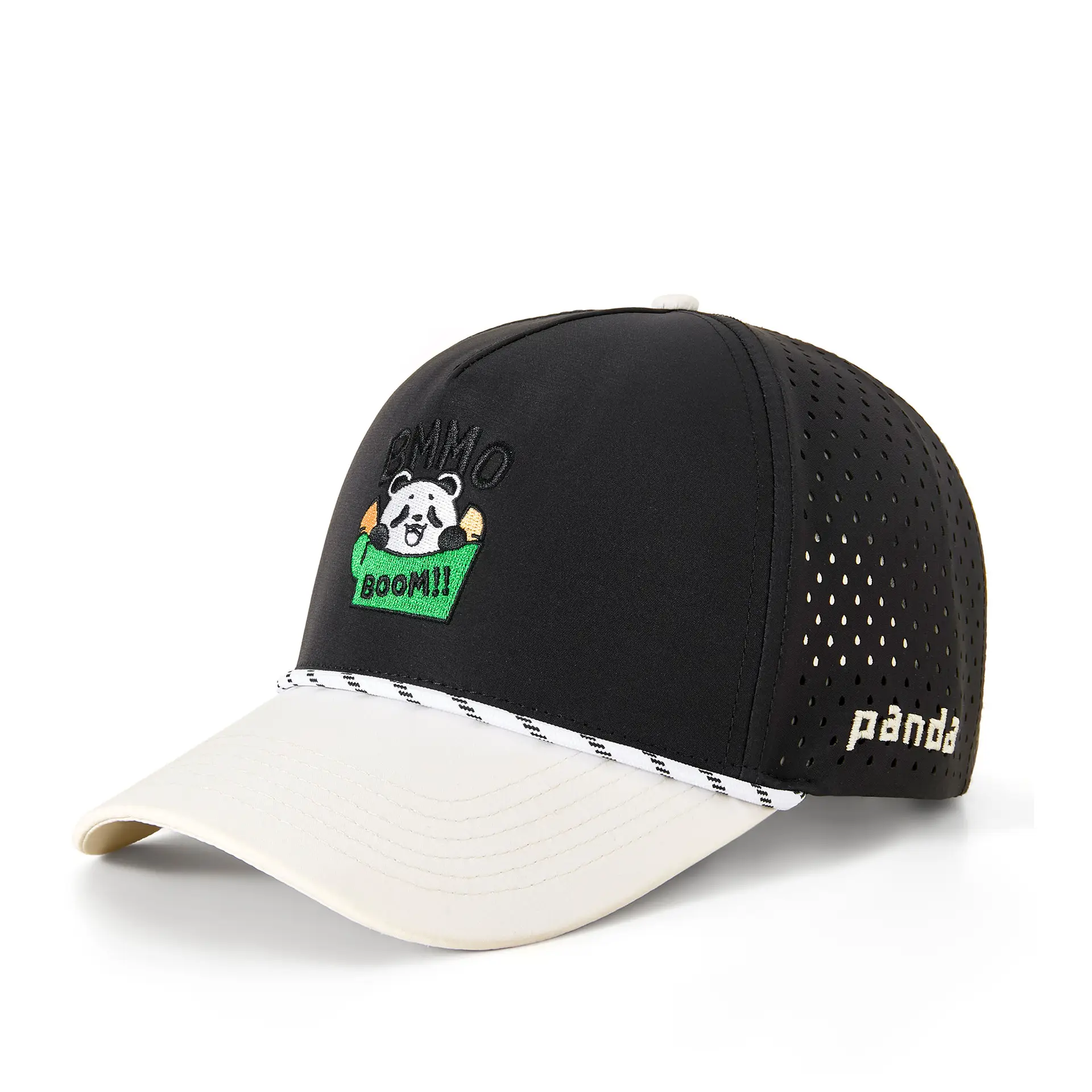 Summer Cartoon Duck Cap Green White Breathable 5-Page Top