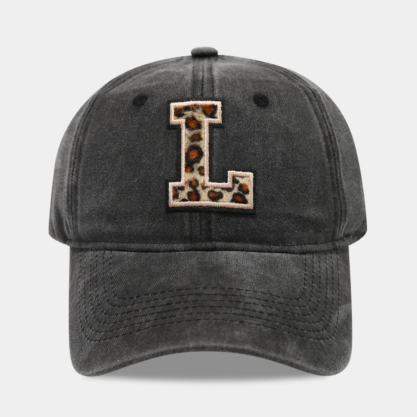 Black Leopard Print Baseball Cap for Women - Image 12