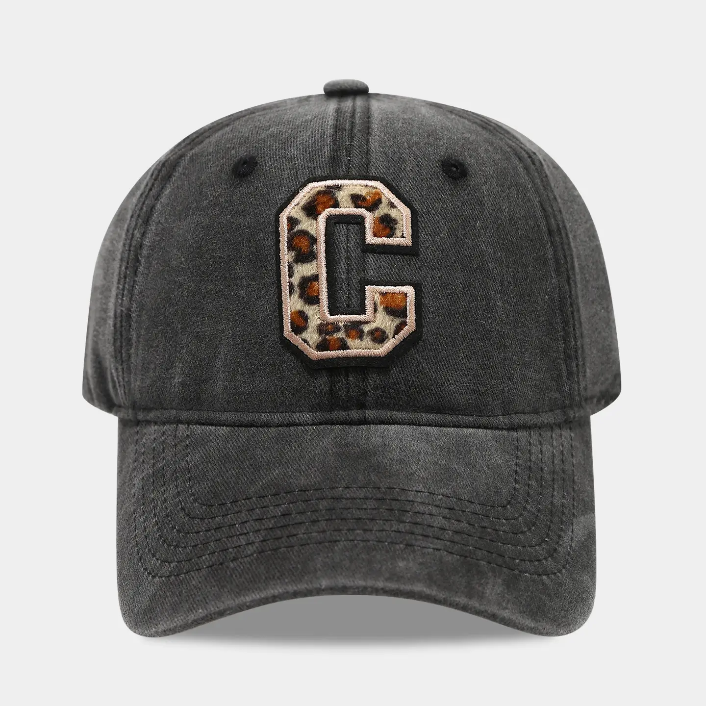 Black Leopard Print Baseball Cap for Women - Image 3