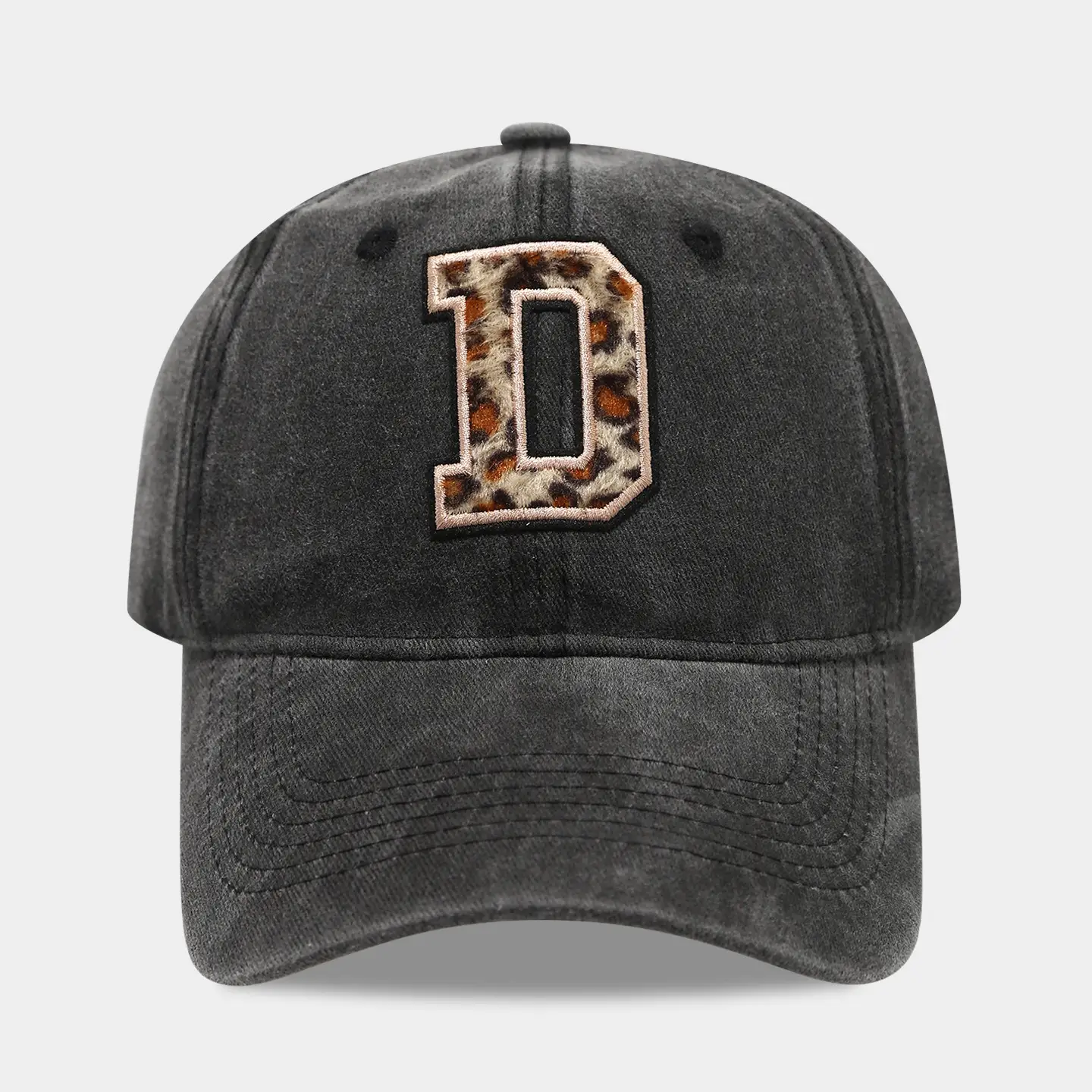 Black Leopard Print Baseball Cap for Women - Image 4