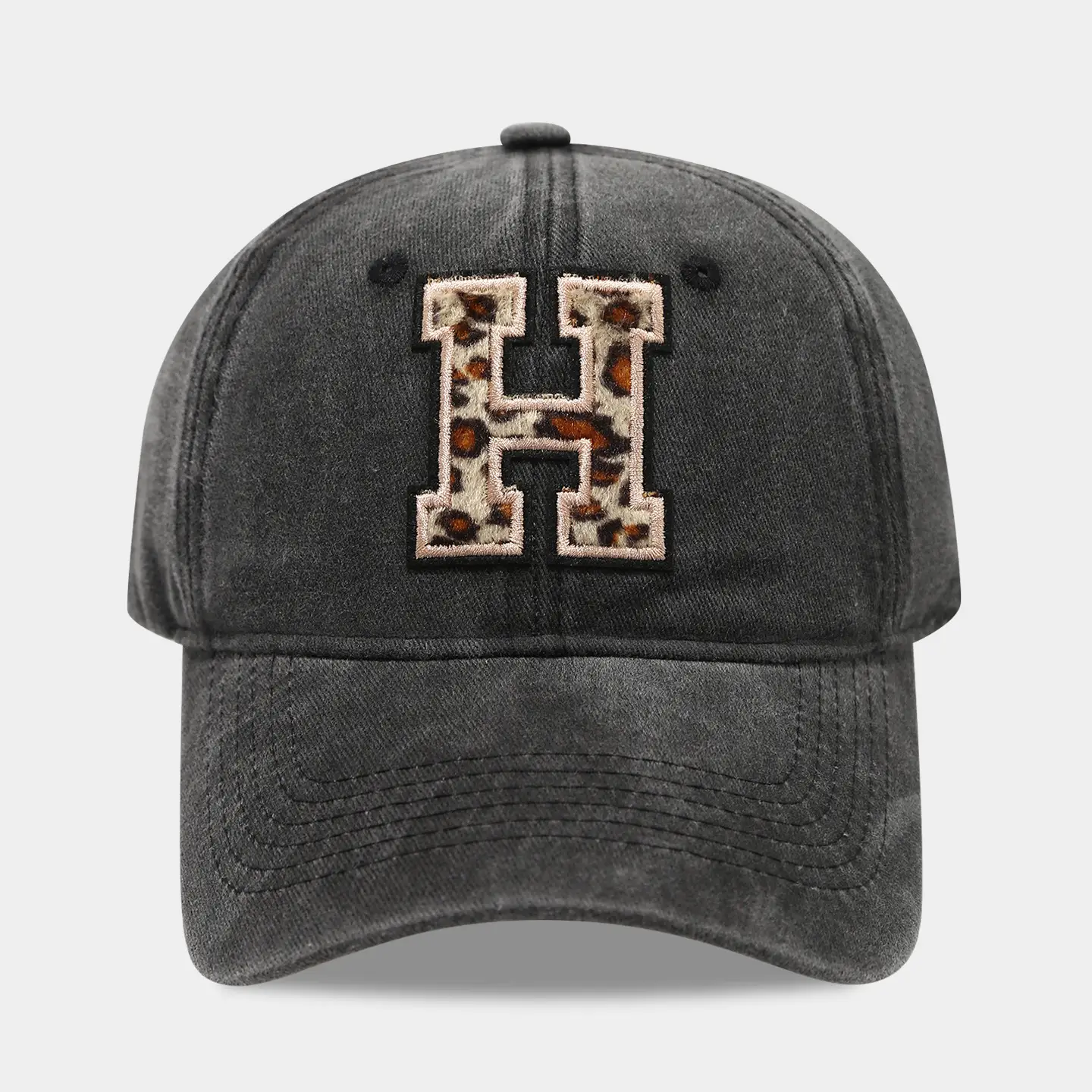 Black Leopard Print Baseball Cap for Women - Image 8