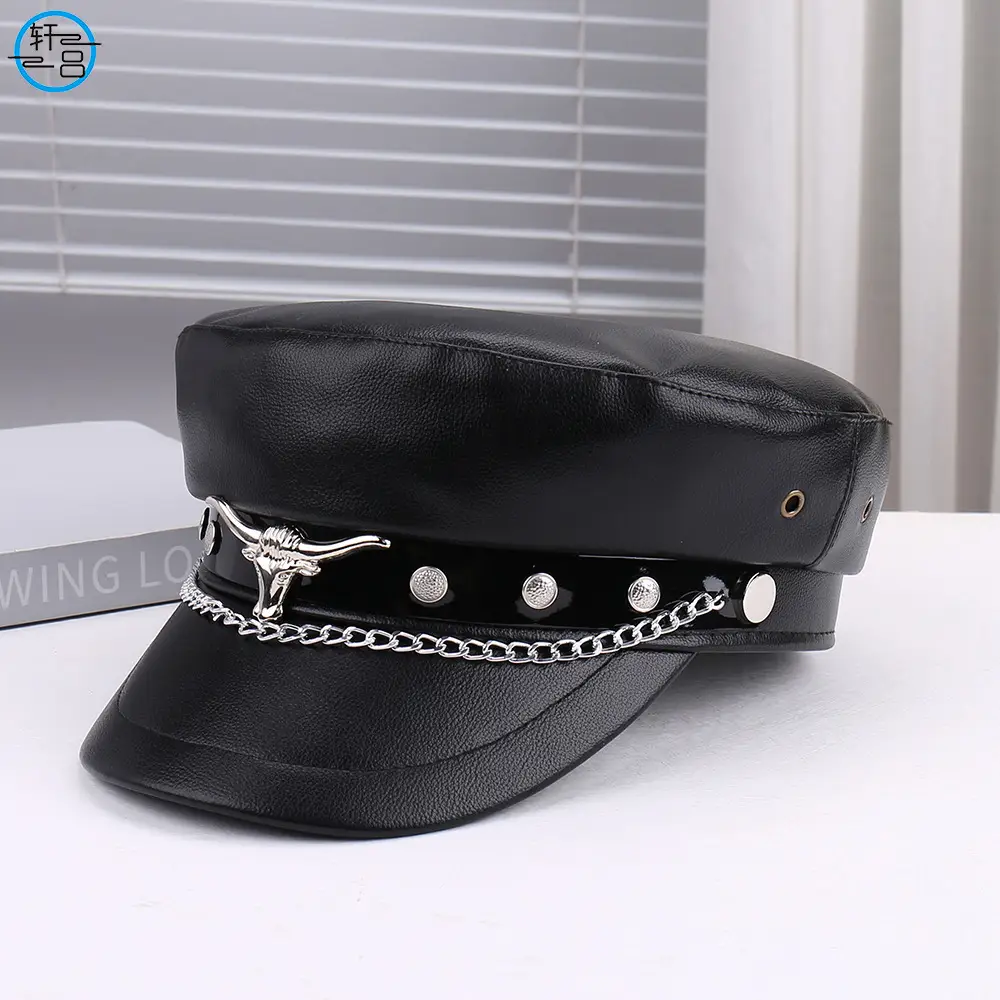 Black Leather Chain Strap Heel Sandals for Women - Image 10