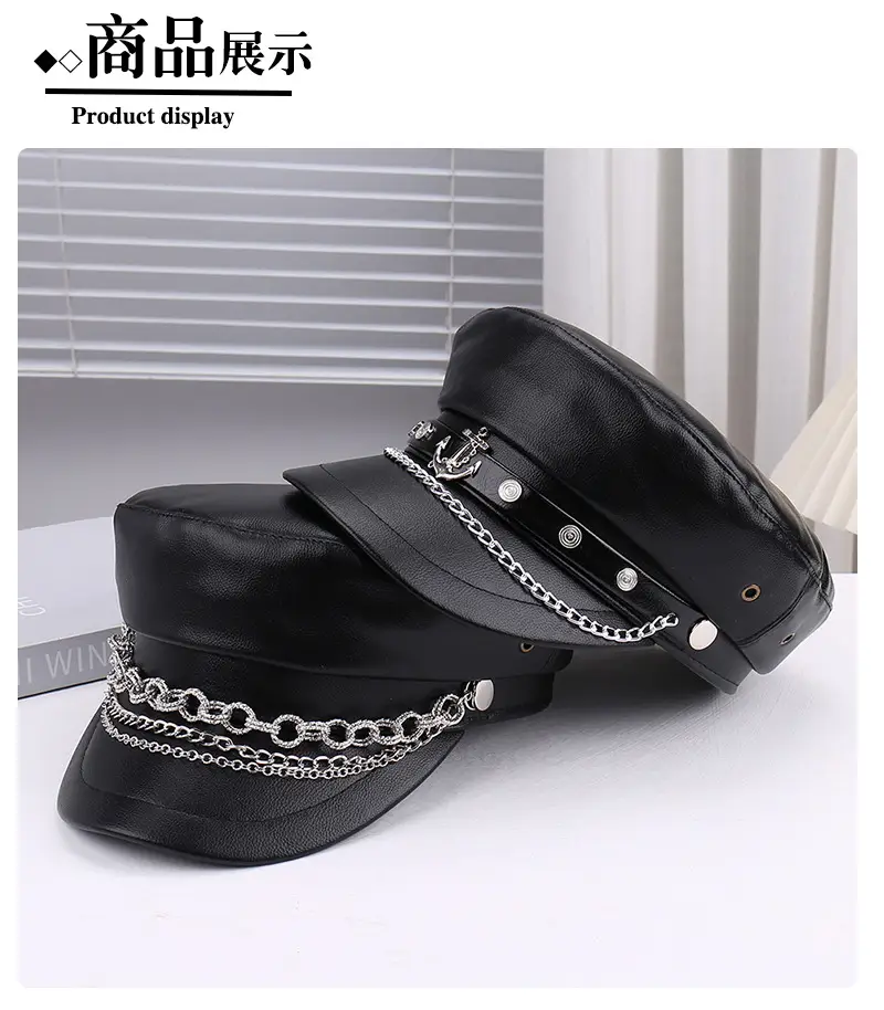 Black Leather Chain Strap Heel Sandals for Women — feature 29