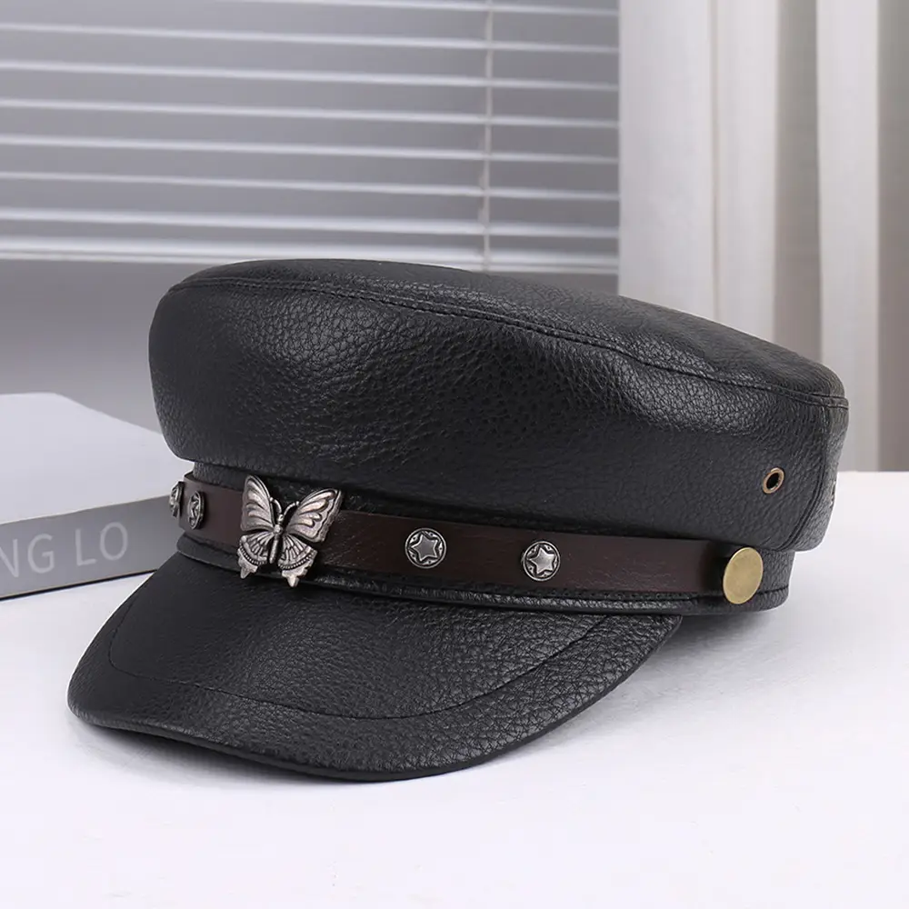 Black Leather Chain Strap Heel Sandals for Women - Image 7