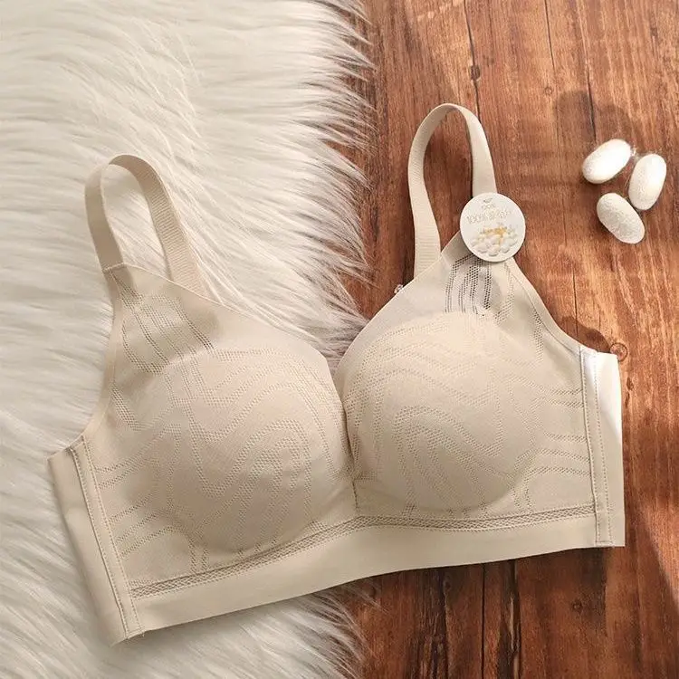 Super Soft Seamless Intimates for Women with Small Breasts, Push-Up, Comfortable, Anti-Sagging, Wire-Free Adjustable Autumn and Winter Bra