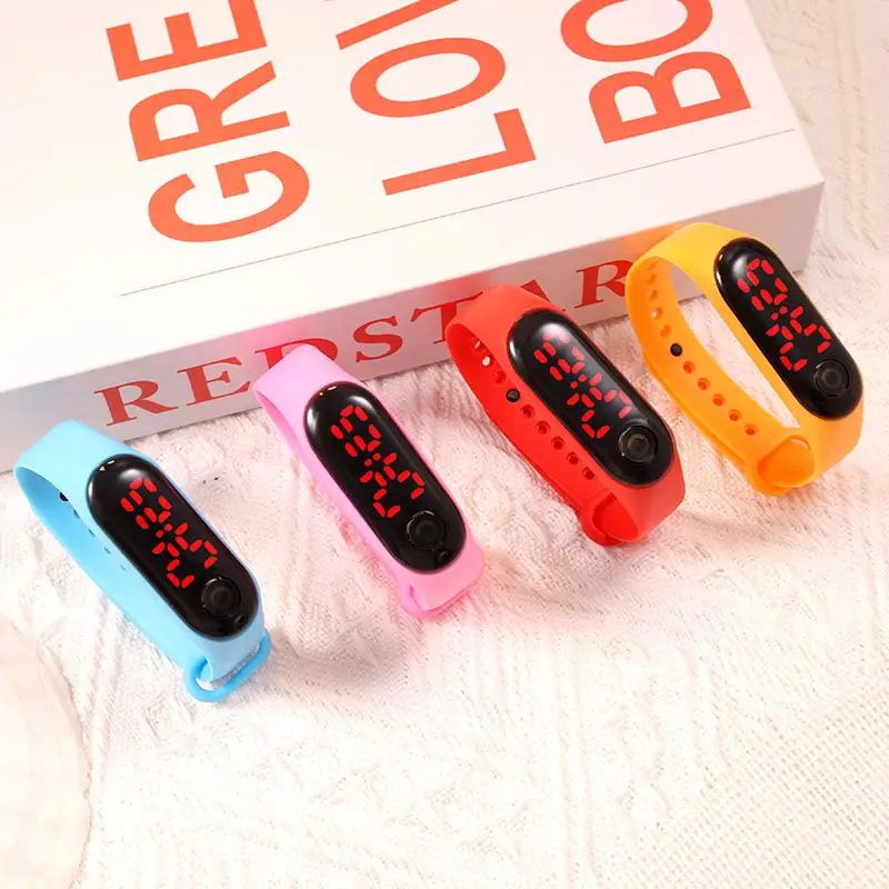 Digital Male Female Watch Red Light LED Bracelet