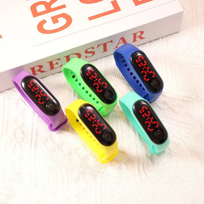 Digital Male Female Watch Red Light LED Bracelet