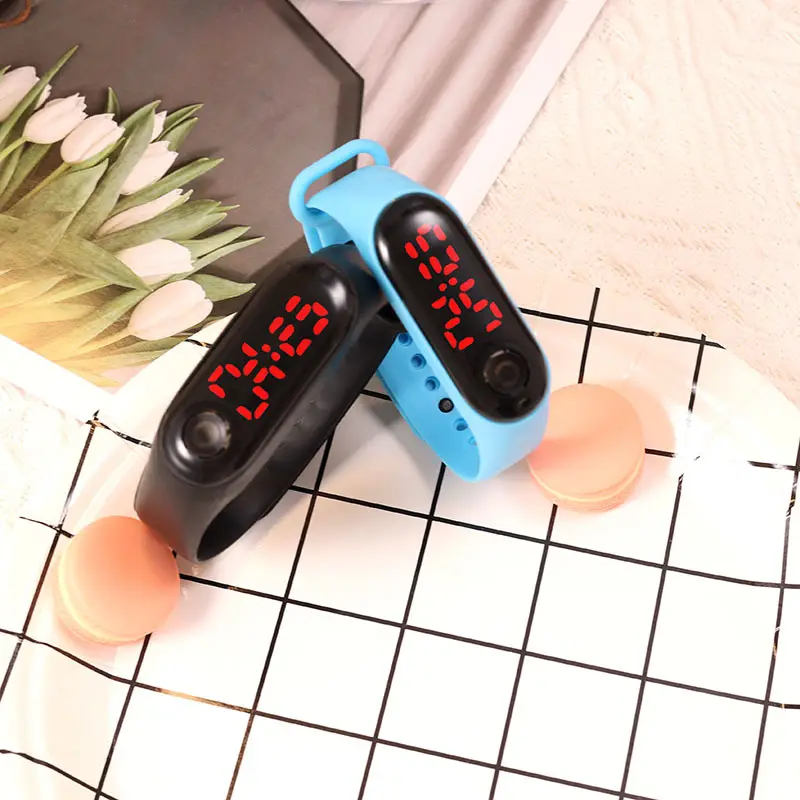 Digital Male Female Watch Red Light LED Bracelet