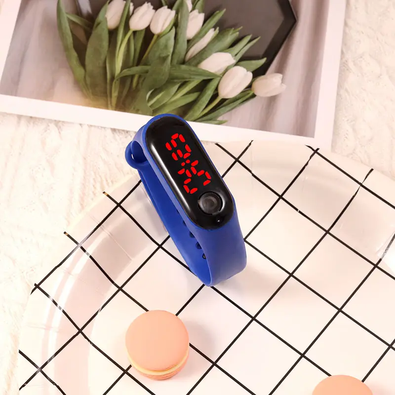 Digital Male Female Watch Red Light LED Bracelet