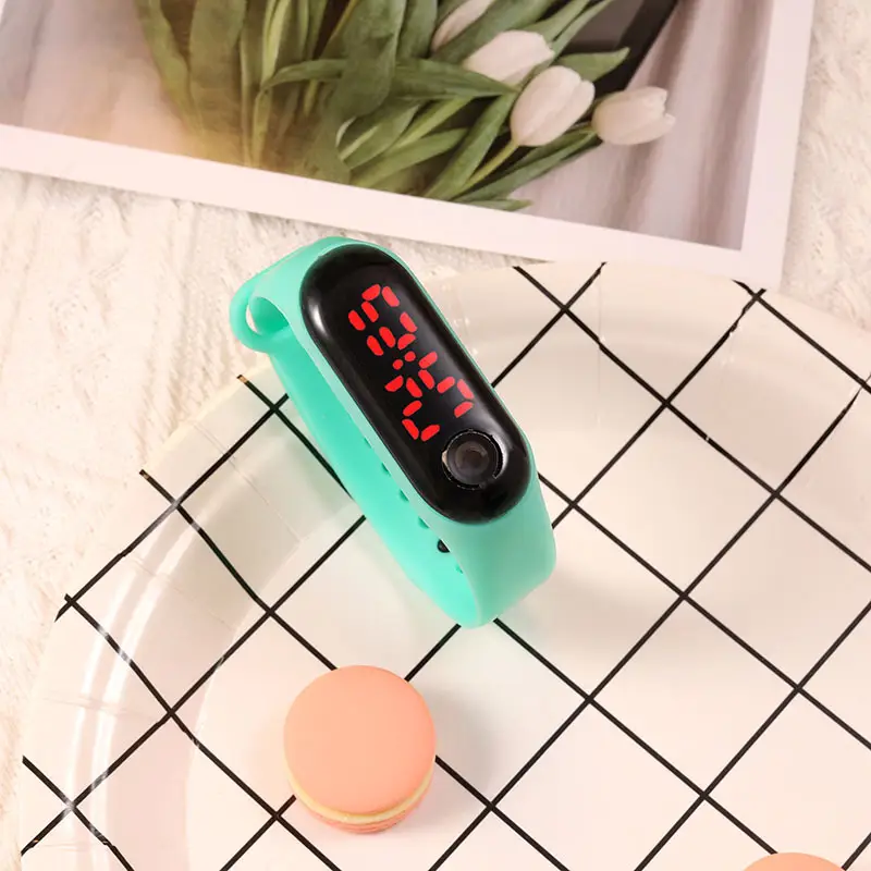 Digital Male Female Watch Red Light LED Bracelet