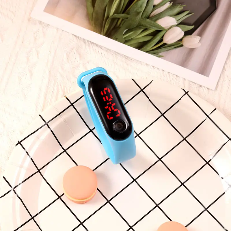 Digital Male Female Watch Red Light LED Bracelet