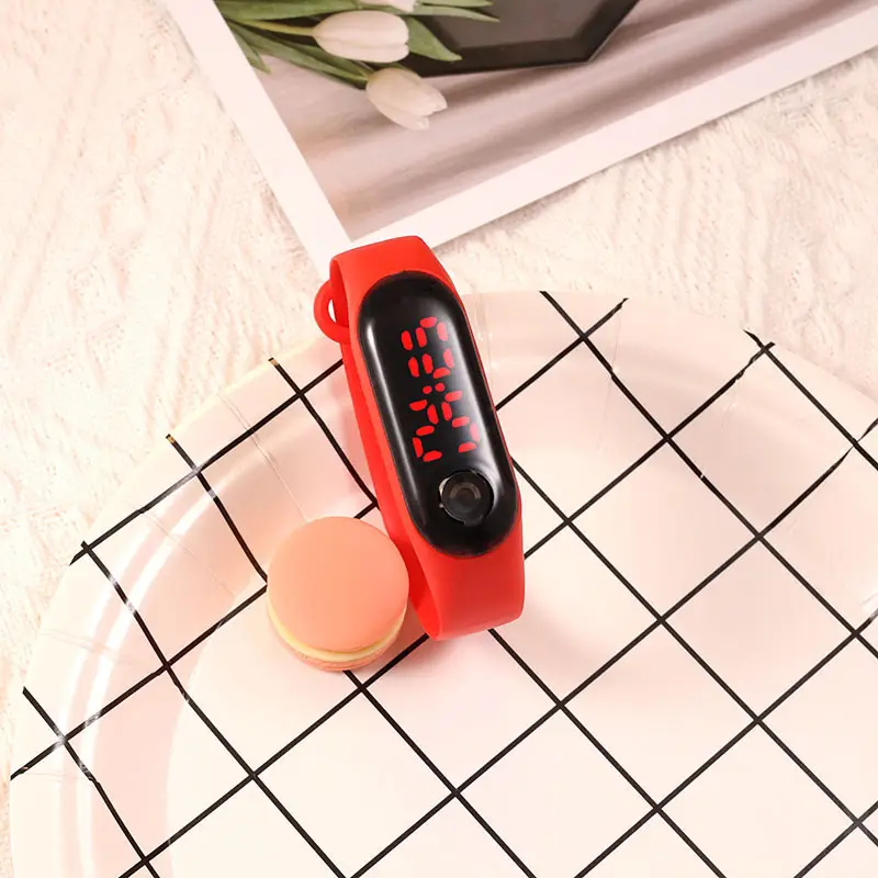 Digital Male Female Watch Red Light LED Bracelet