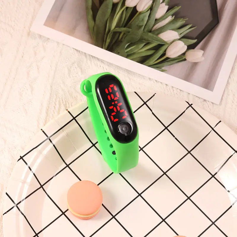 Digital Male Female Watch Red Light LED Bracelet