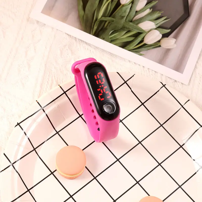 Digital Male Female Watch Red Light LED Bracelet