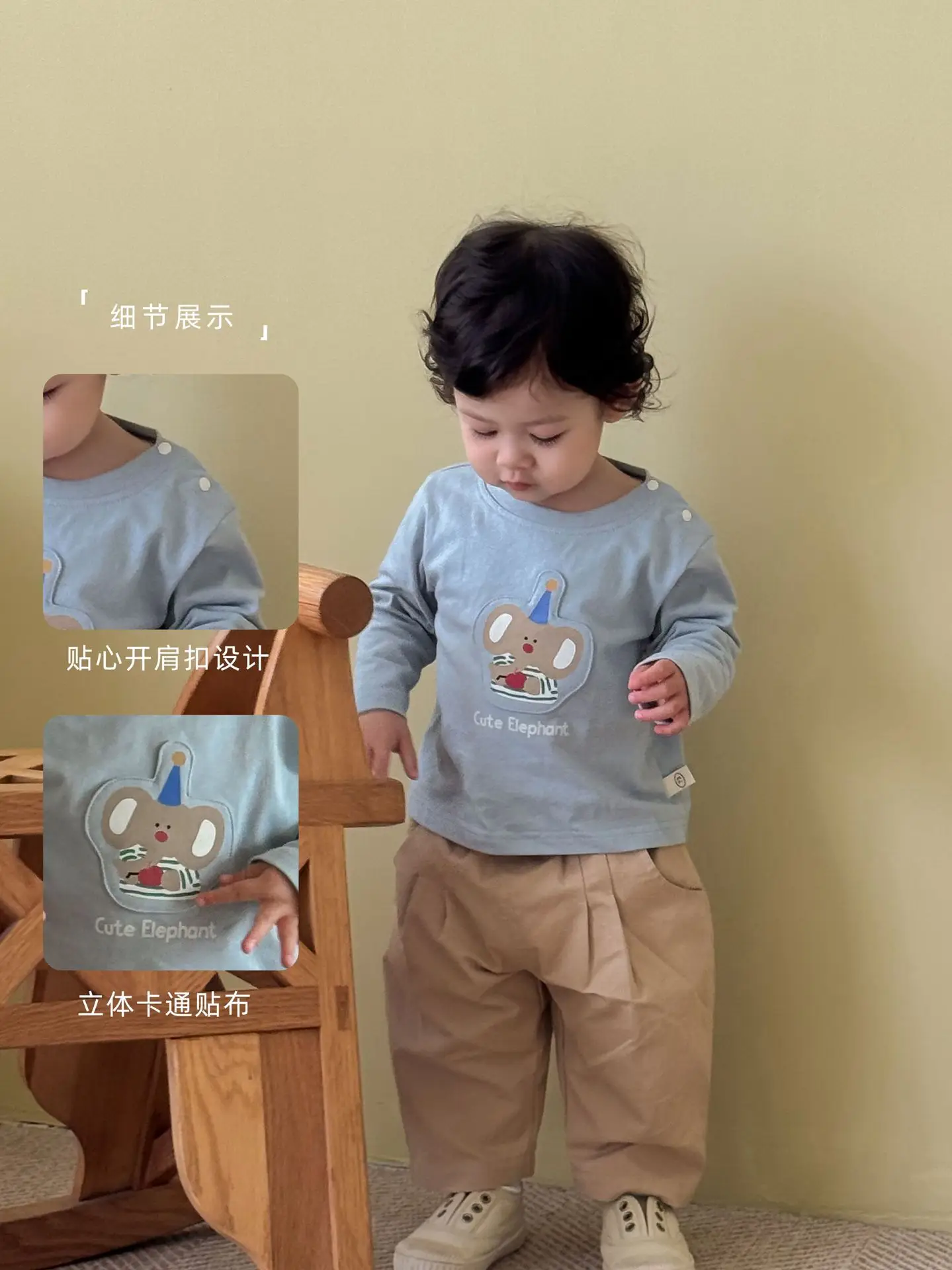 Blue Cotton Patches Boys Shorts with Elastic Waist - Image 12
