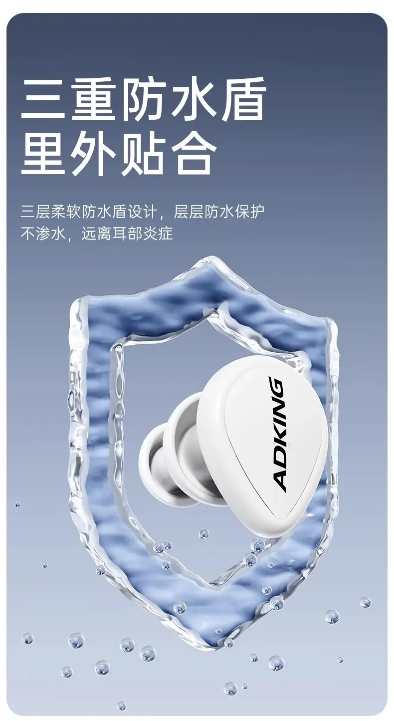 Swimming Earplugs Waterproof Professional Kidsren's Swimming Bath Anti-Water Ingress Non-Soundproof Artifact Adult Earplugs and Nose Clip Set — feature 3