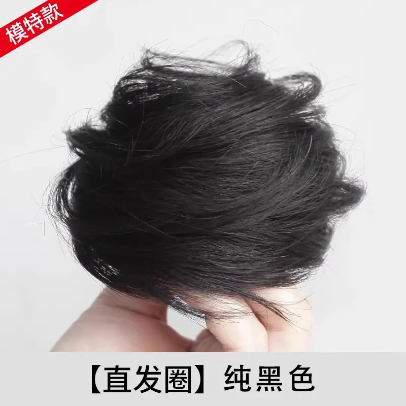 Wig Bun for Women with Curly Hair, Natural Fluffy Artificial Hair Bun, Curly Hair Wig Bun, Straight Hair Bun - Image 2