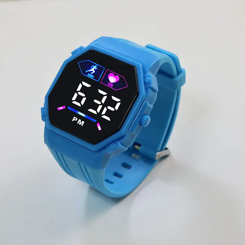LED Digital Display Sports Student Watch Green Grey — feature 6