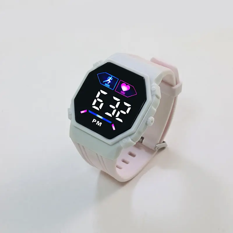 LED Digital Display Sports Student Watch Green Grey - Image 2