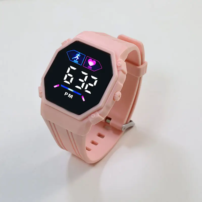 LED Digital Display Sports Student Watch Green Grey - Image 4