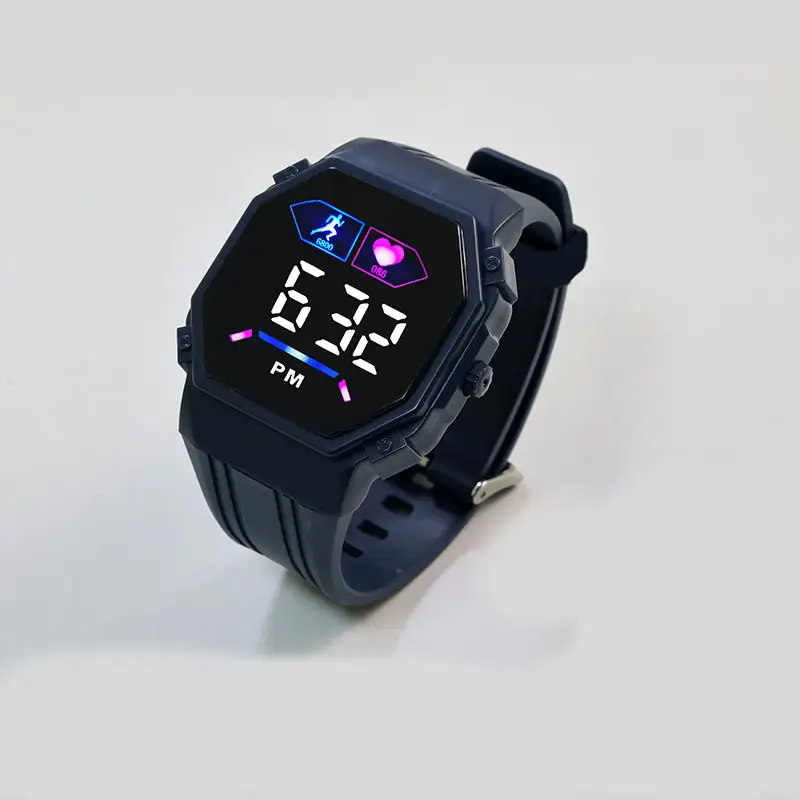LED Digital Display Sports Student Watch Green Grey - Image 8