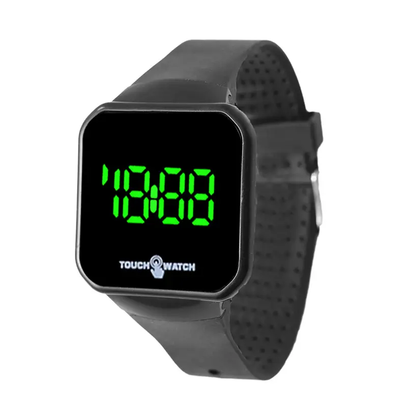 Digital Touch Screen Watch Orange Band for Men Women