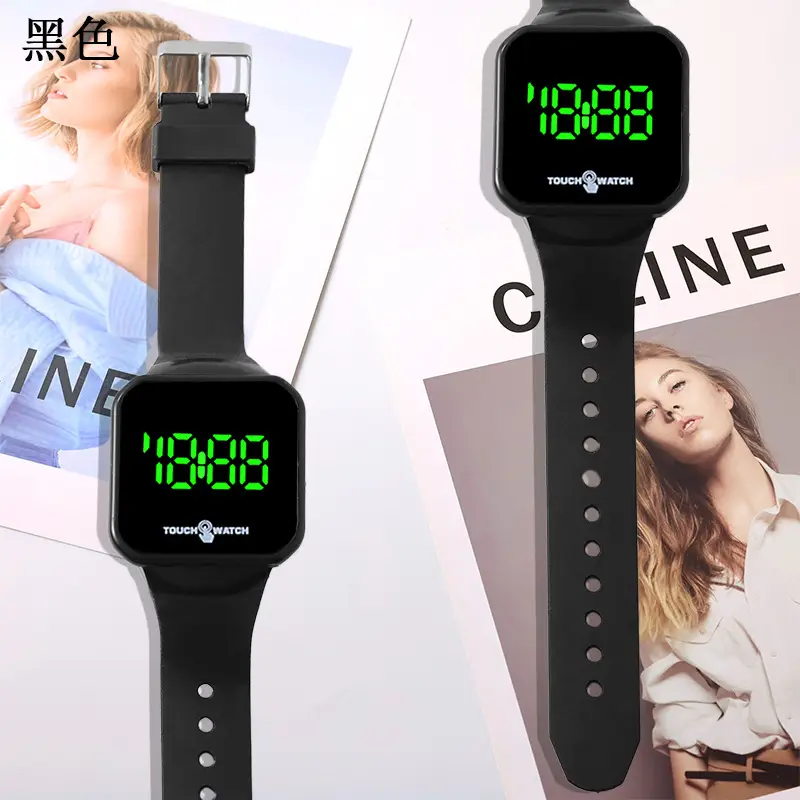Digital Touch Screen Watch Orange Band for Men Women — feature 10