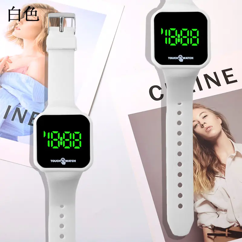 Digital Touch Screen Watch Orange Band for Men Women — feature 8