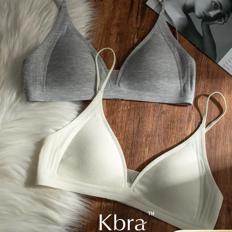 Wire-Free French Deep V Nude Triangle Cup Intimates for Women Anti-Sagging Beautiful Back Push-Up Summer Thin Bra Lightweight