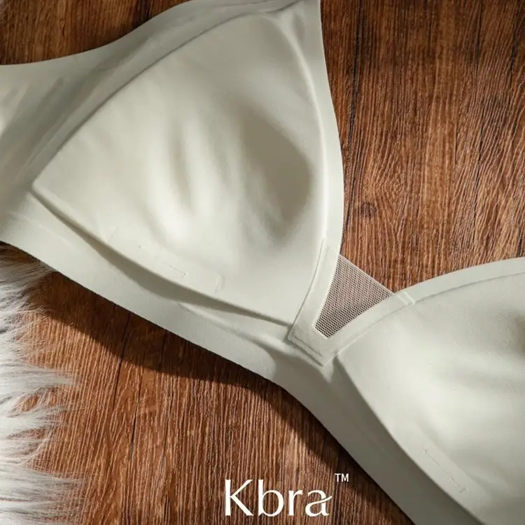 Wire-Free French Deep V Nude Triangle Cup Intimates for Women Anti-Sagging Beautiful Back Push-Up Summer Thin Bra Lightweight
