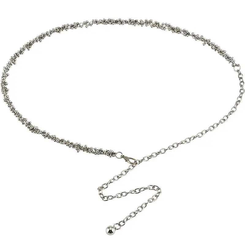 French Retro Silver Waist Chain for Women