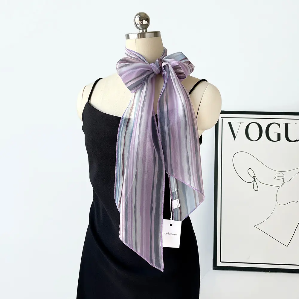 Women's Polka Dot Silk Scarf with Headscarf & Belt - Image 9