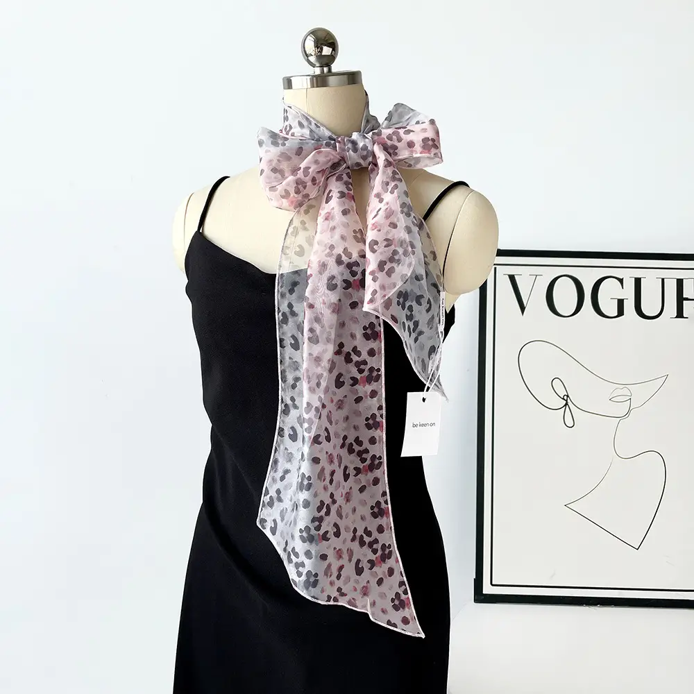 Women's Polka Dot Silk Scarf with Headscarf & Belt - Image 10