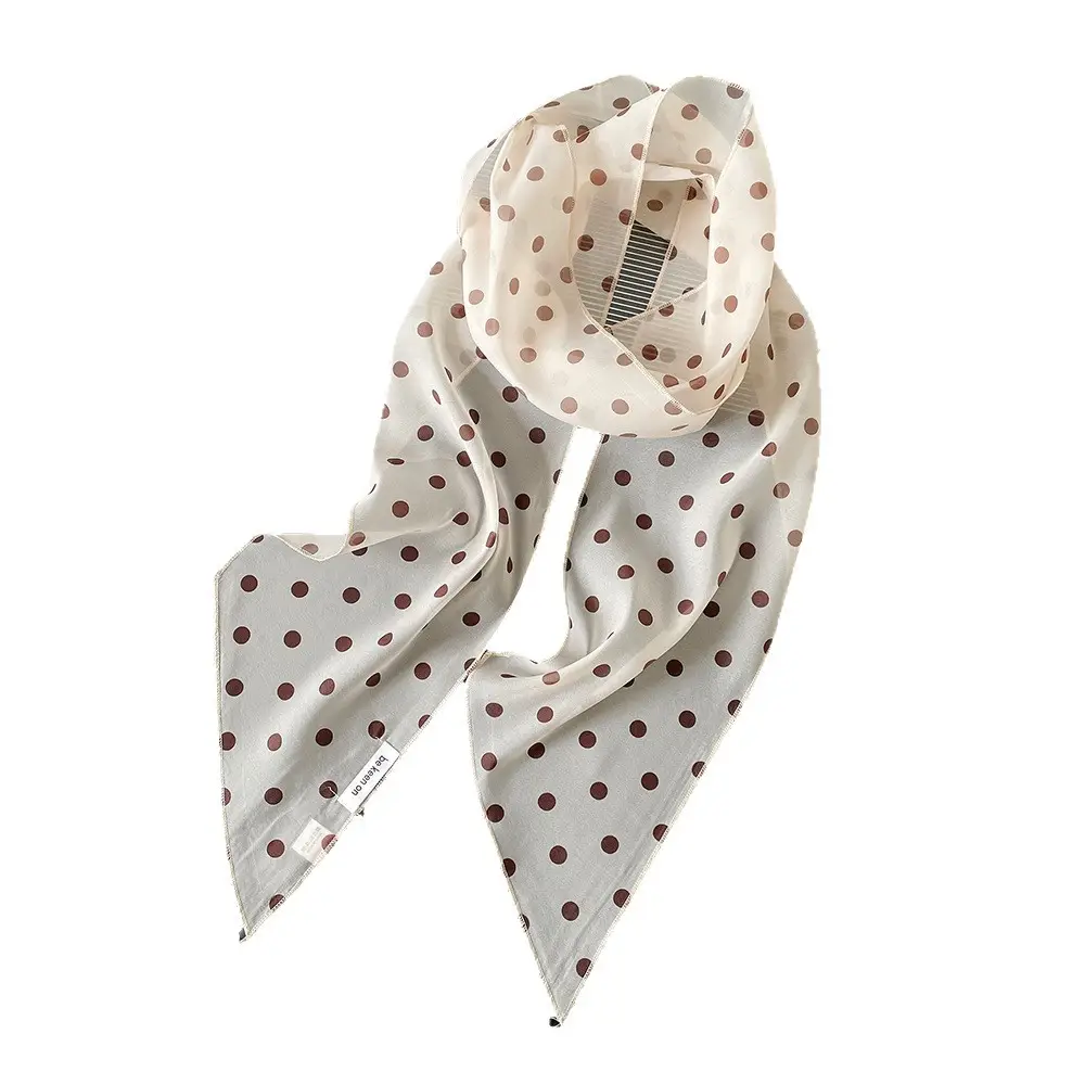 Women's Polka Dot Silk Scarf with Headscarf & Belt - Image 12