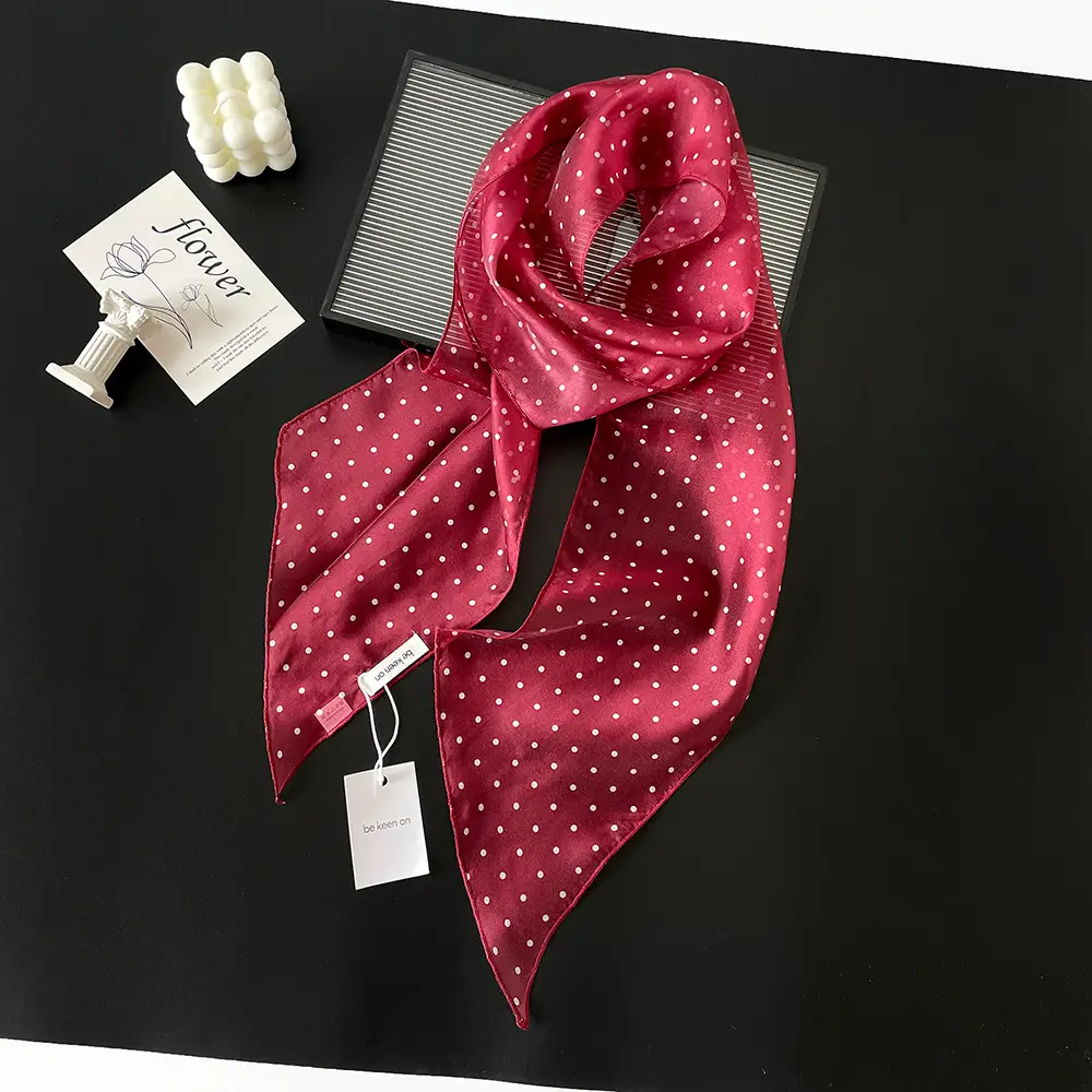 Women's Polka Dot Silk Scarf with Headscarf & Belt — feature 16