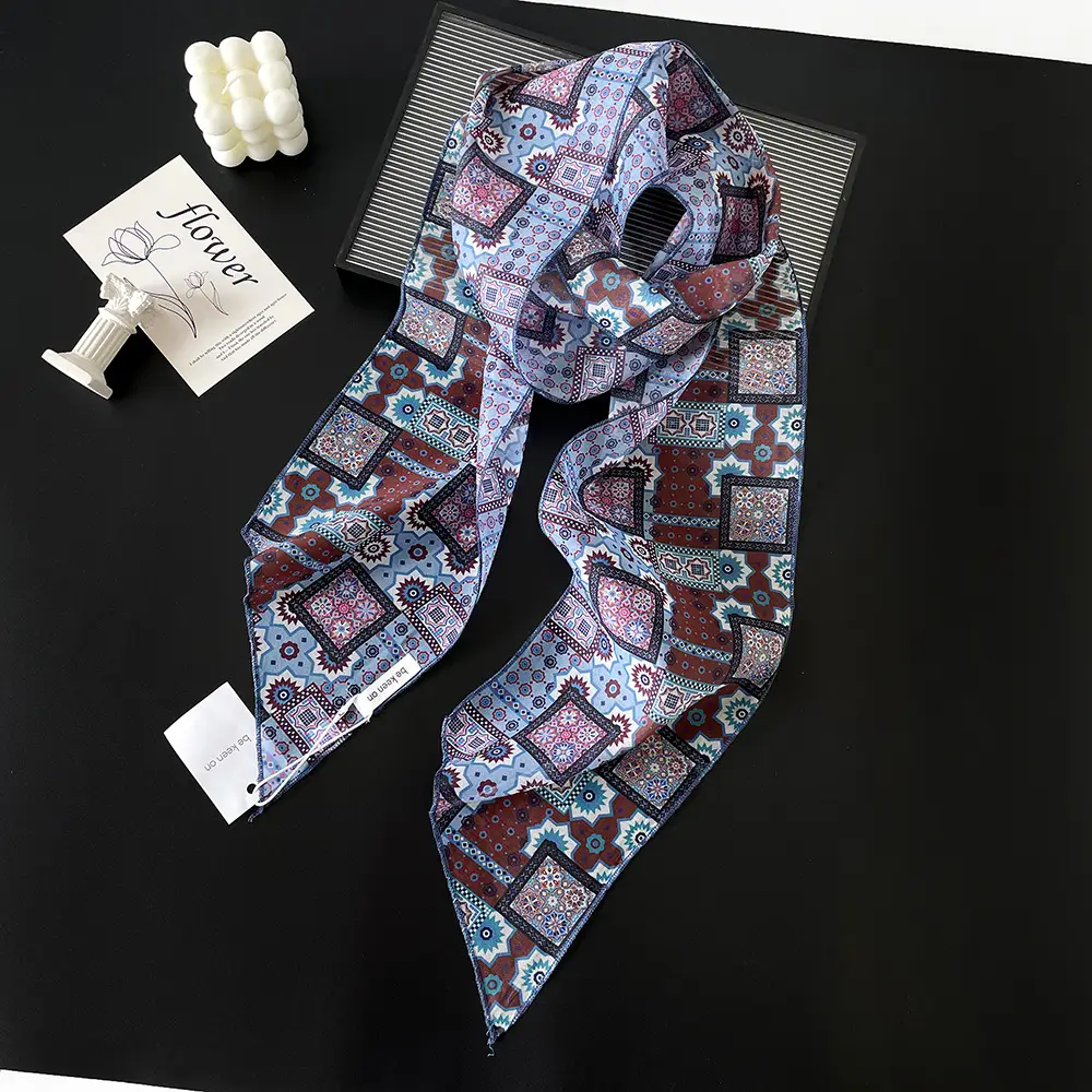 Women's Polka Dot Silk Scarf with Headscarf & Belt — feature 20