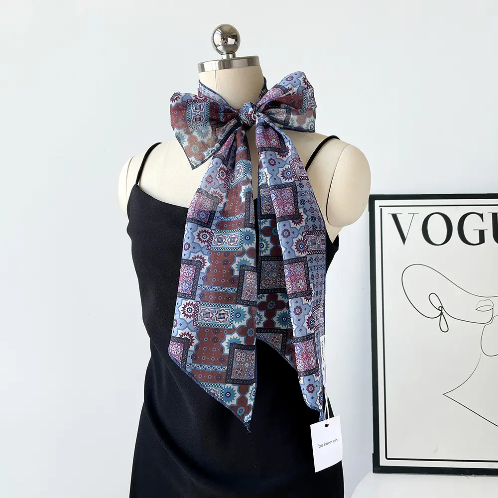 Women's Polka Dot Silk Scarf with Headscarf & Belt - Image 6