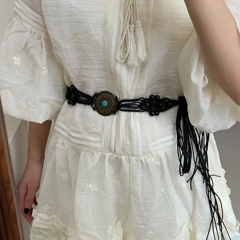 Retro Hemp Rope Bead Waist Chain for Women - Image 5