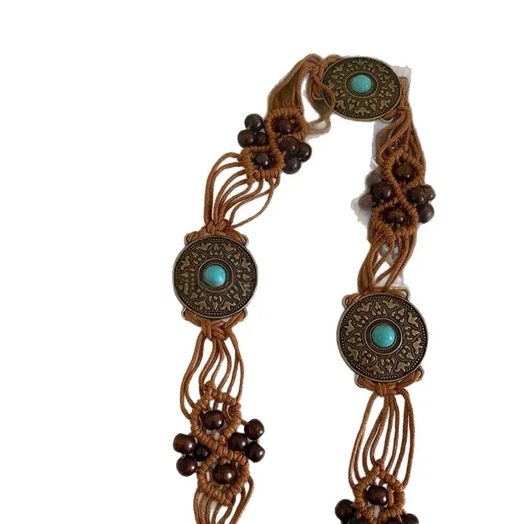 Retro Hemp Rope Bead Waist Chain for Women - Image 6