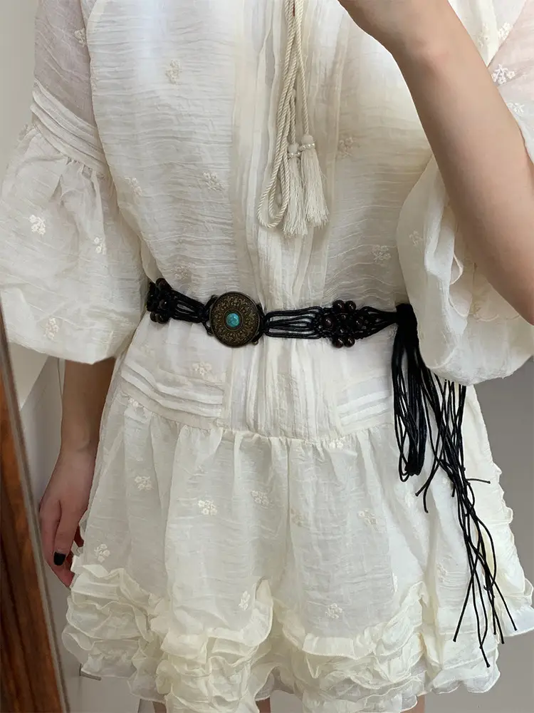 Retro Hemp Rope Bead Waist Chain for Women — feature 4