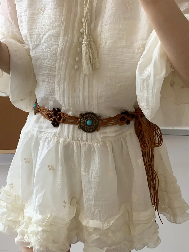 Retro Hemp Rope Bead Waist Chain for Women — feature 6